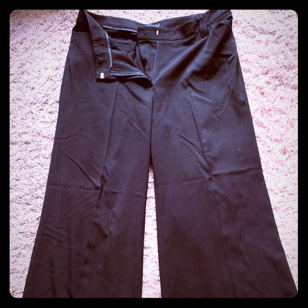 Black wide leg work pants
